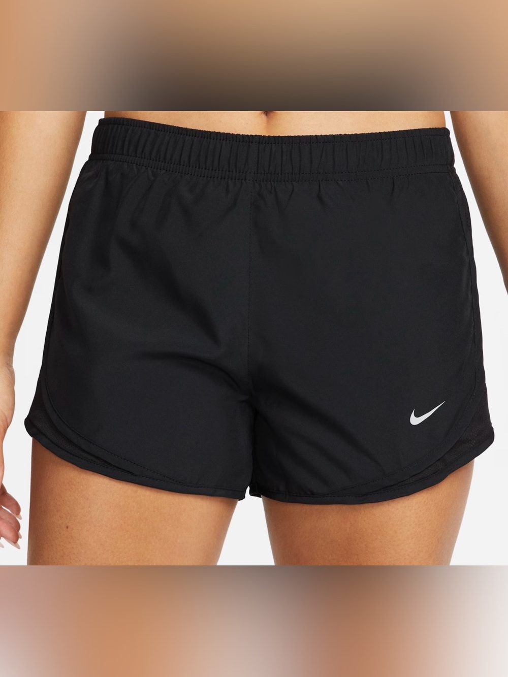 Nike Women's Black Athletic Running Shorts with White Swoosh